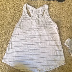 Lululemon White/Black striped Tank Top